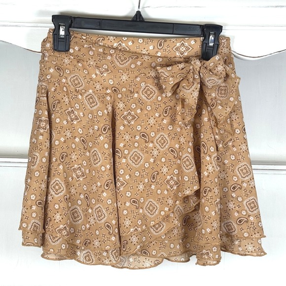 aerie Dresses & Skirts - Aerie Tan Paisley Mini Skirt